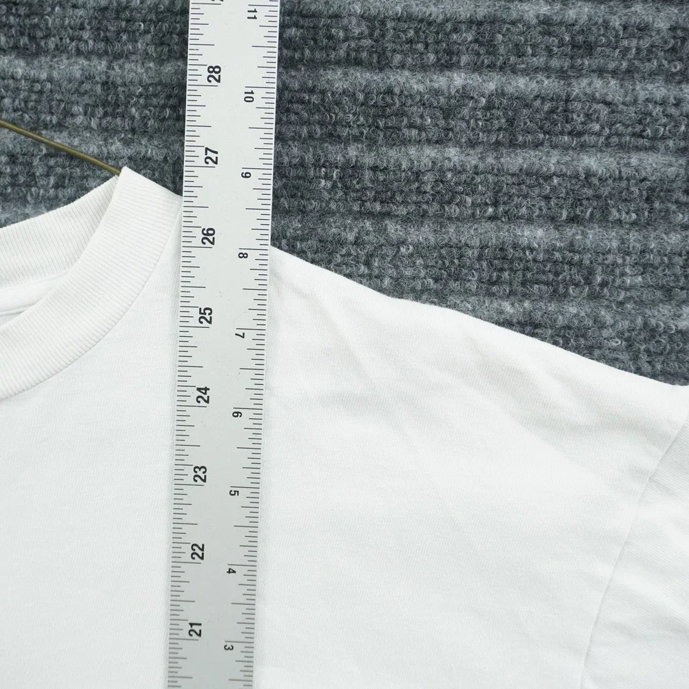 Banana Republic Graphic T-Shirt Mens M White Globe Pocket Single Stitch USA